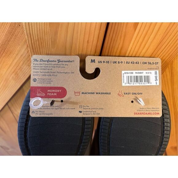 DF by Dearfoams Mens Slippers Gray Memory Foam Medium 9-10 nwt (4429) - Picture 8 of 8